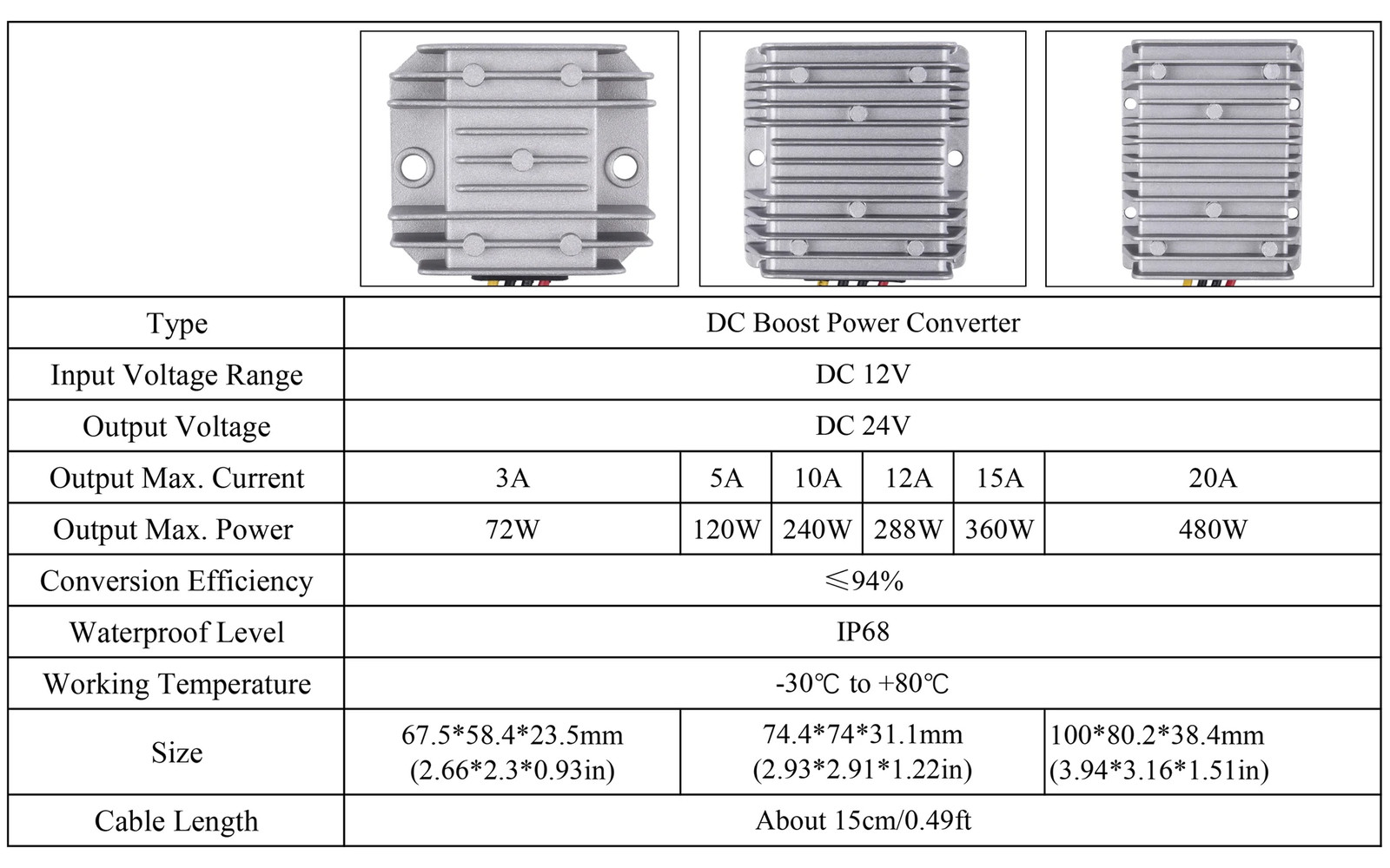 DC 12V to 24V Power Converter 20A 25A Step-Up Voltage Regulator Auto Module Car