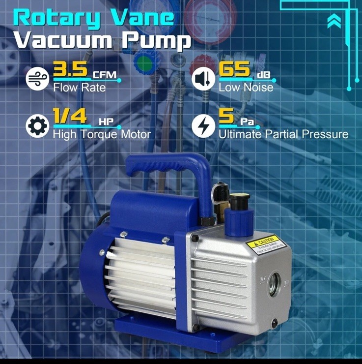 Zeny VP125+Blue 1/4HP 3,5CFM Single High Performance Compact Vacuum Pump Excelle