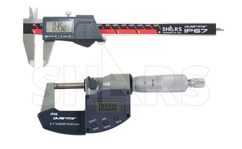 Aventor 6″ DPS IP67 Electronic Digital Caliper + 0-1″ IP65 Outside Micrometer R]