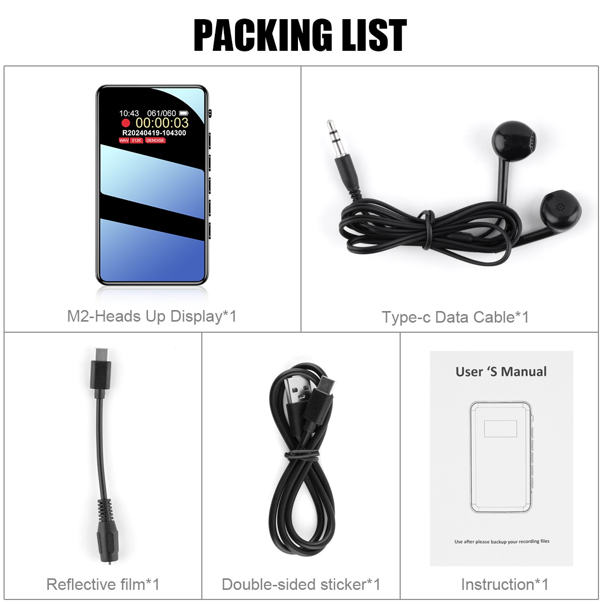 32GB Voice Recorder One-Touch Recording Color Screen for Lectures Meeting 60Hrs