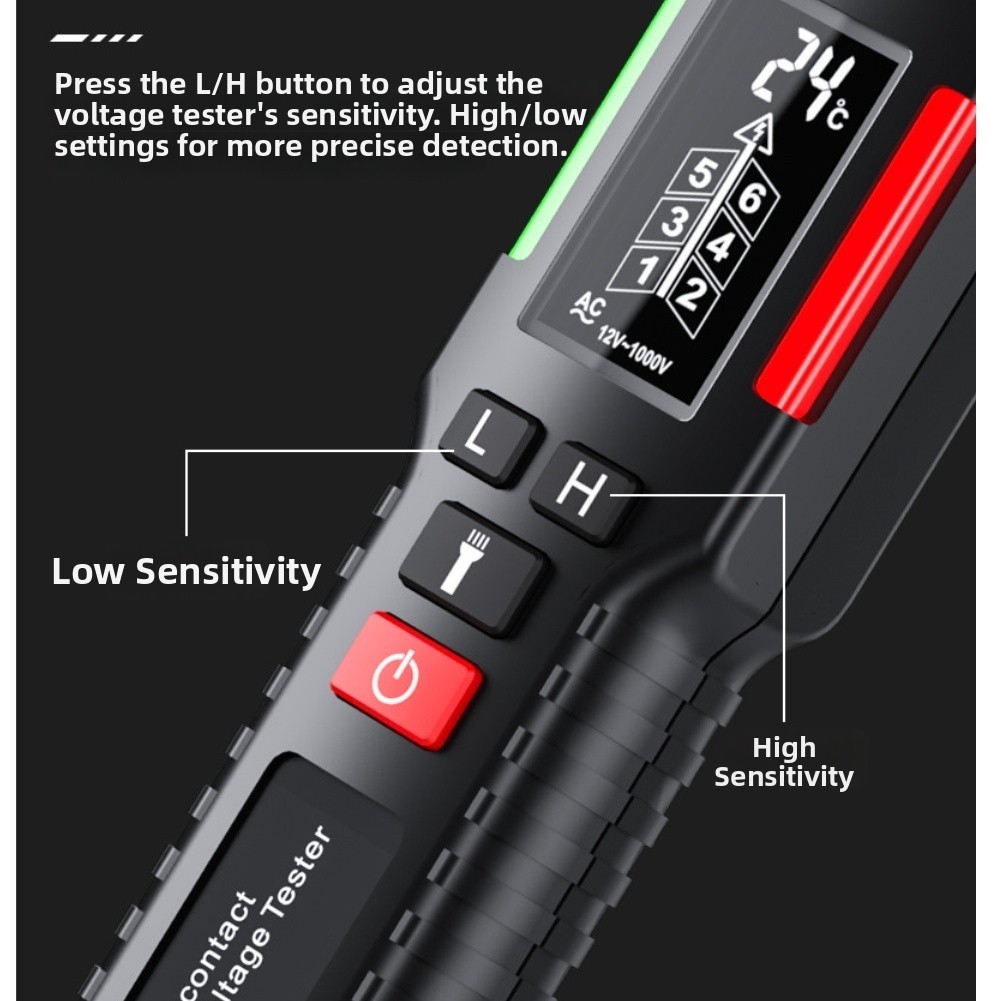 Non Contact AC Voltage Tester FY18S Large LCD Screen for Live Neutral Check