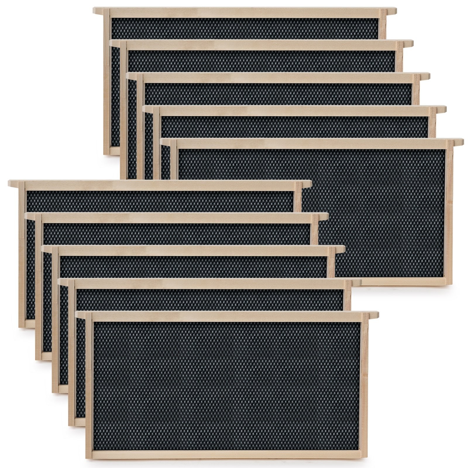 Honey Keeper Beehive 10 Deep Frame Kit with Foundations 9-1/8″ Long, Fir Wood
