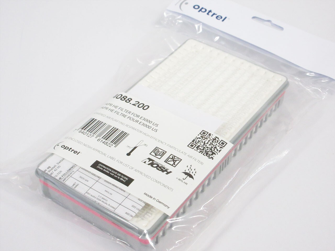 NEW OPTREL E3000 E3000X HE PARTICULATE FILTER 4088.200 PAPR HEPA EXPIRE 2030