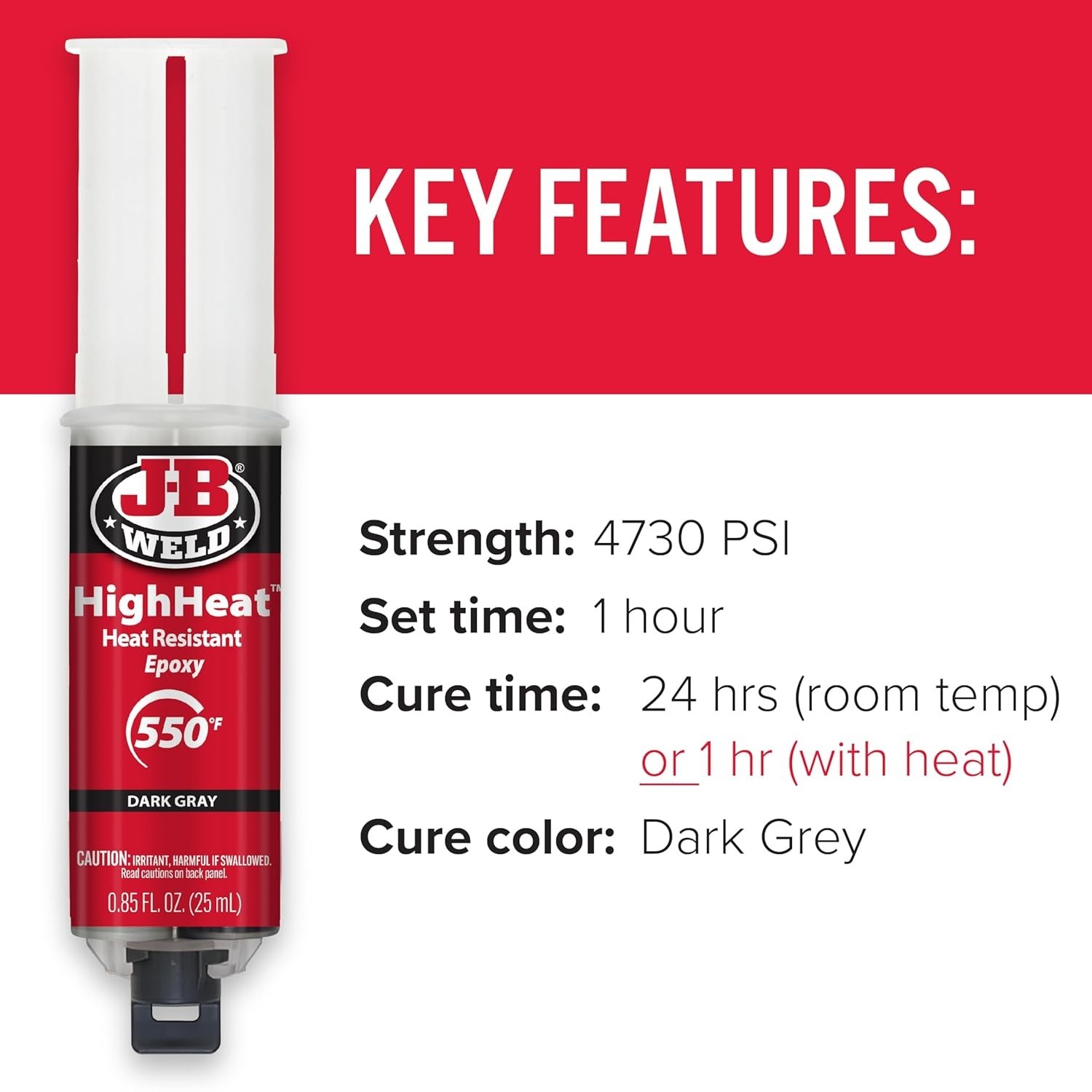 25ml High Heat Epoxy Syringe – Fast Drying & Heat Resistant Repairs in Dark Grey