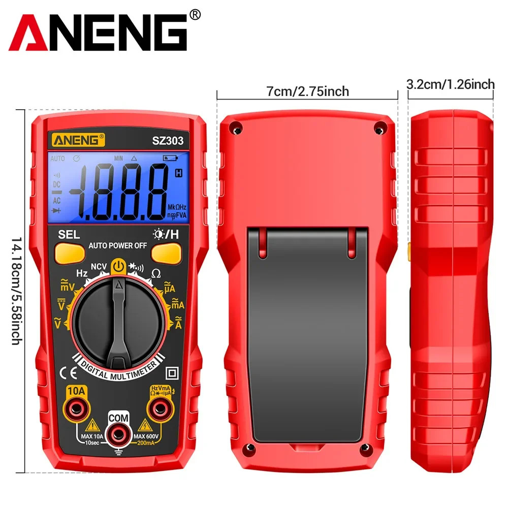 SZ303 Smart Digital Multimeter 1999 Count Professional AC/DC Voltage Current Ele