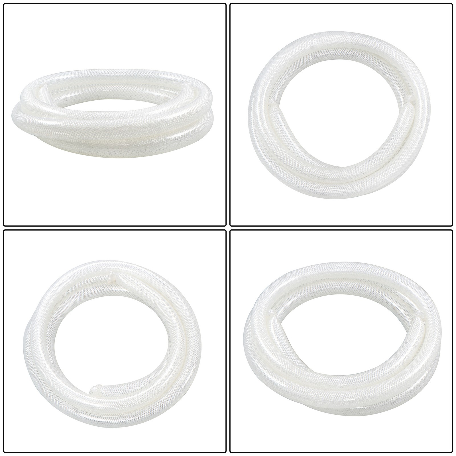 1″ ID x 1 1/4″ OD 10 Ft PVC Tube Braided Reinforced Tubing Flexible Hose Pipe