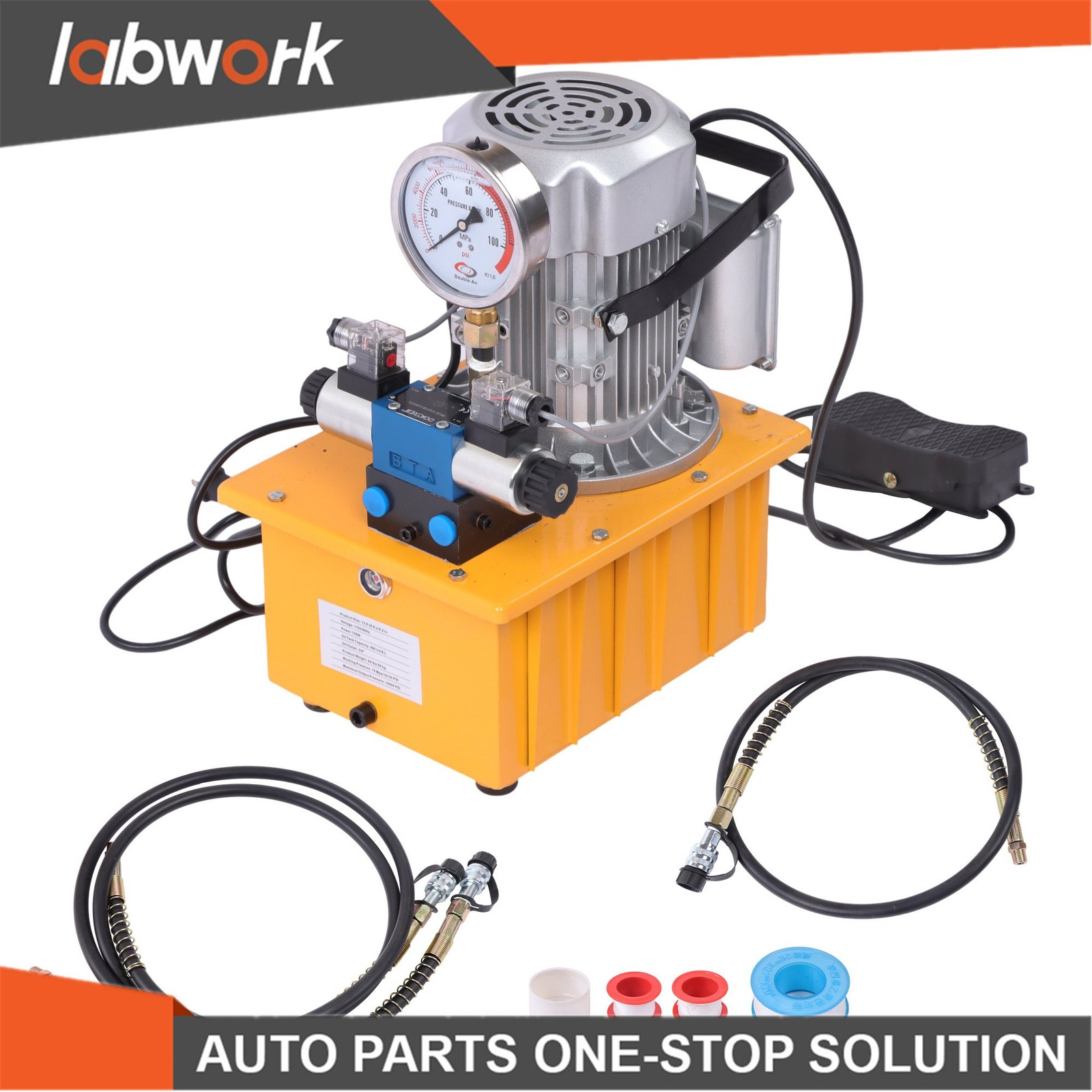 Labwork 10000 PSI Double Acting Hydraulic Pump 8L 0.7L/min 750W 110V