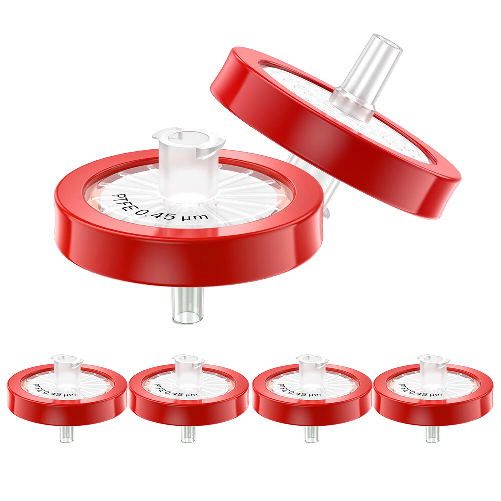 200pcs PTFE Syringe Filter 0.45μm,25mm–Hydrophobic,Non-Sterile–Solvent&Chemical