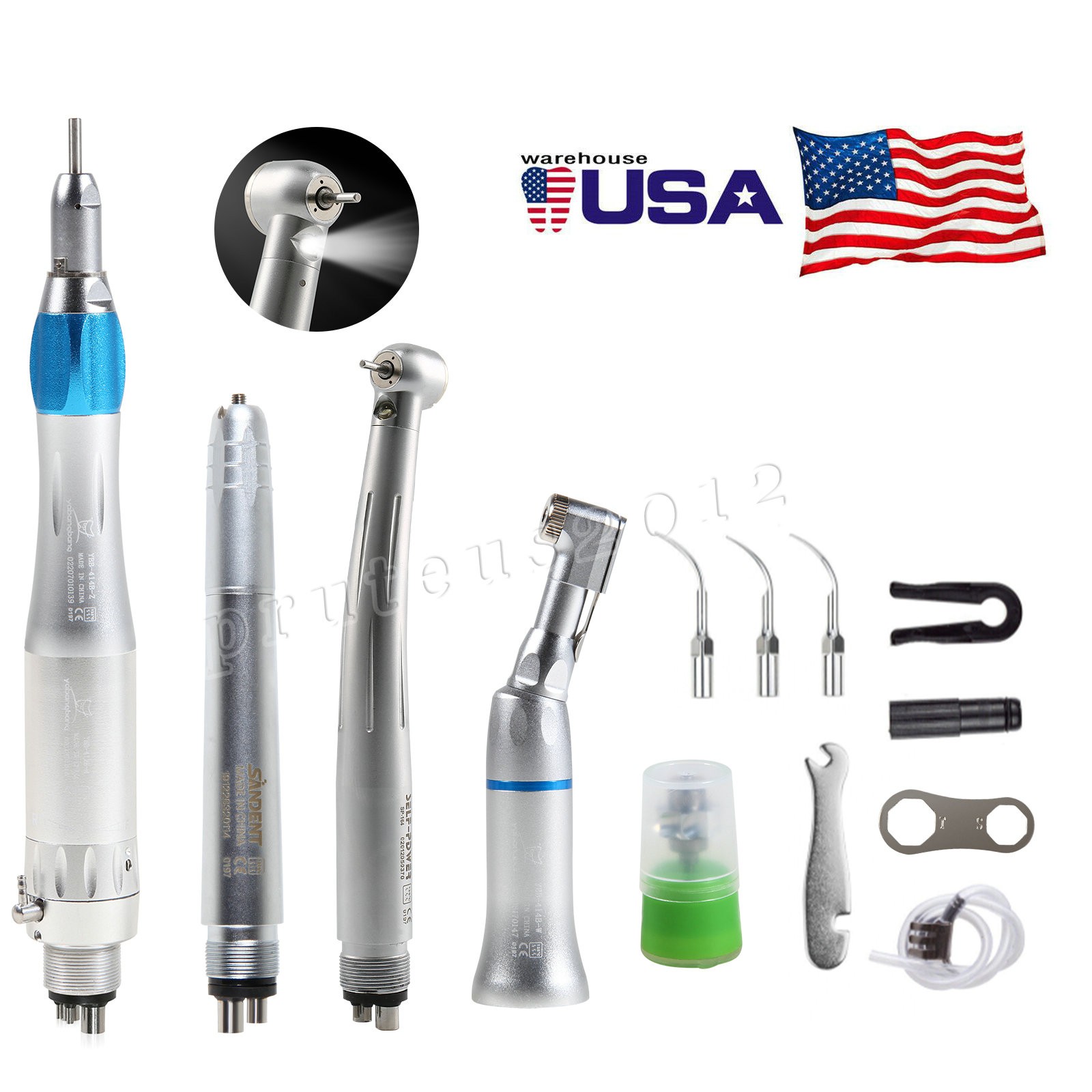 Dental Handpiece Kit LED High Speed/ Low Speed Air Turbine Set / Air Scaler 2/4H
