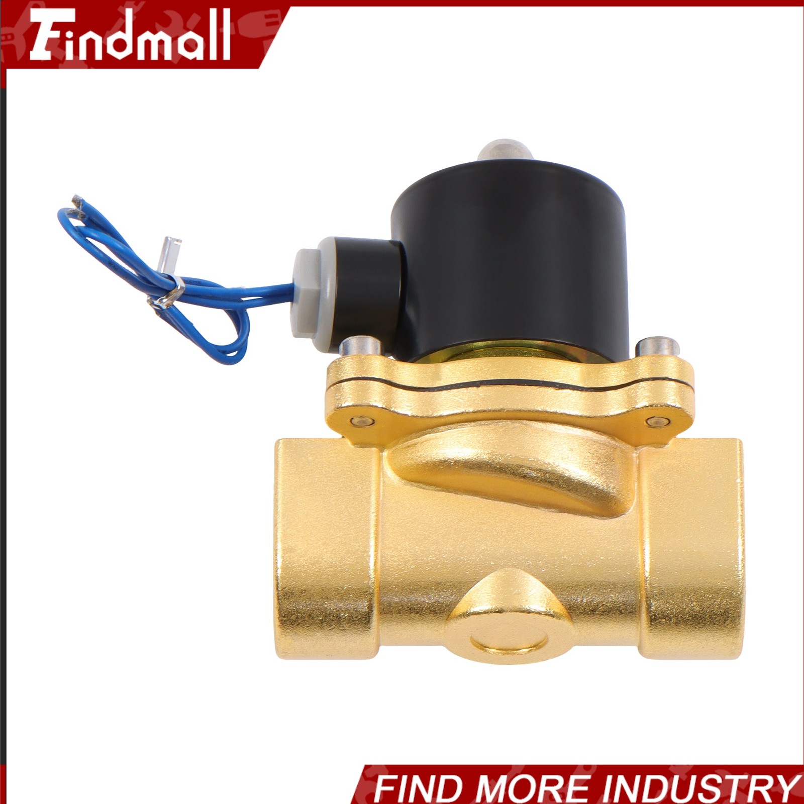 Findmall 110V 120V Volt AC Electric Solenoid Valve Brass Water Air Gas NC 1″ NPT