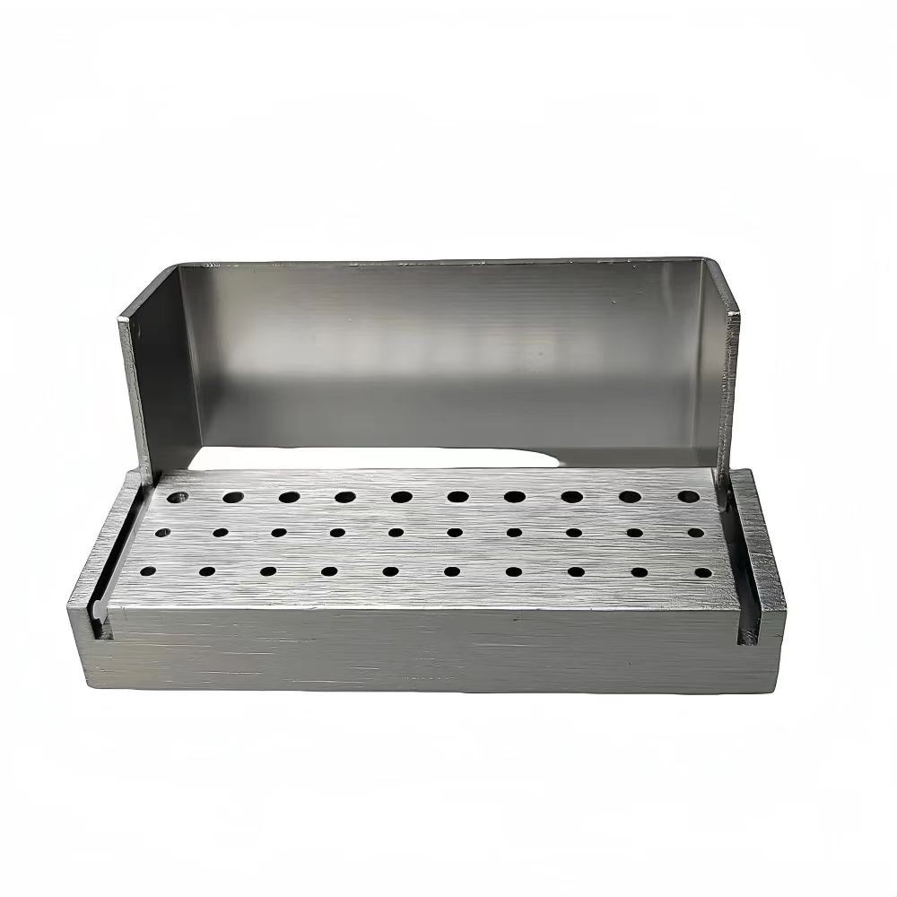 6Pcs Dental Bur Burs Holder Block Disinfection Box Aluminium Autoclave 30 Holes