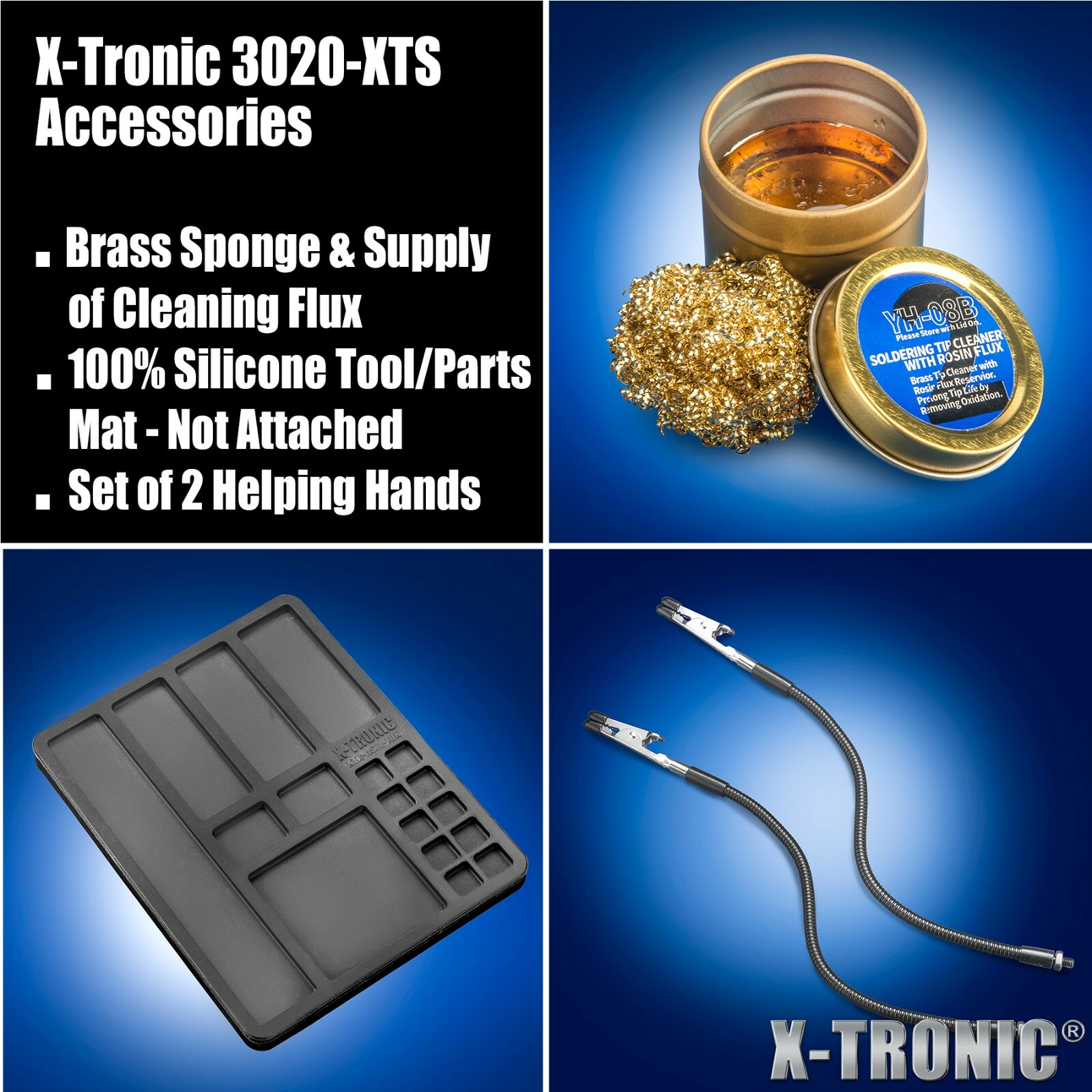 X-Tronic #3020-XTS-ST 75W Digital LED Soldering Iron Station Kit w/ 5 Extra Tips