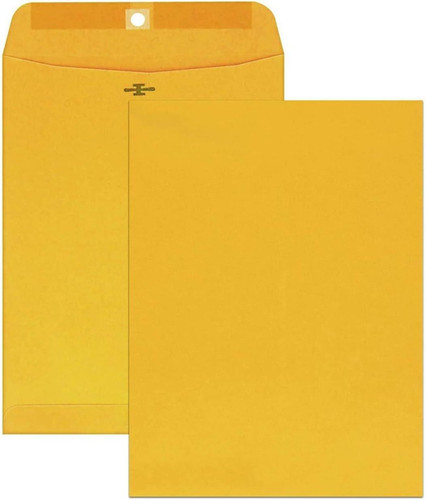 Mead Letter Size Mailing Envelopes, Clasp Closure, All-Purpose 9 x 12, Brown