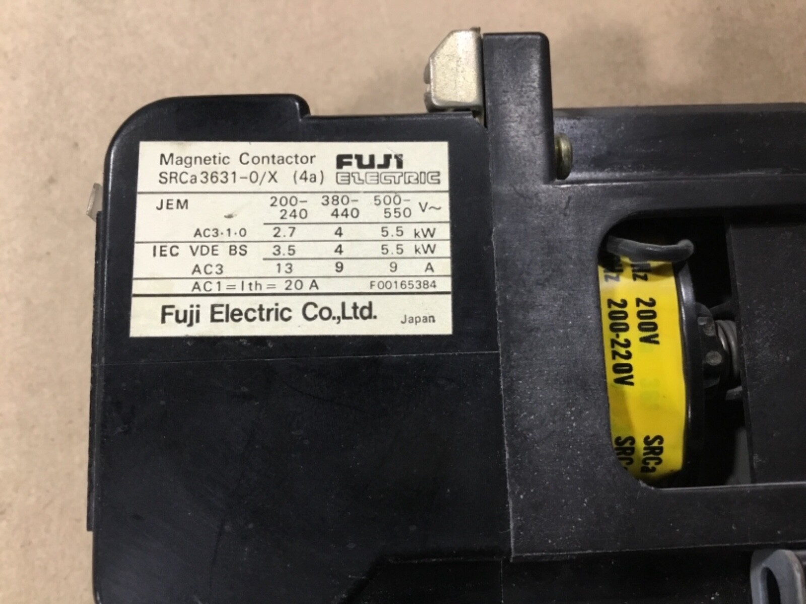 Fuji SRCA3631-0/X Magnetic Contactor 200/200-220V With TR-0/3 Overload #46T12