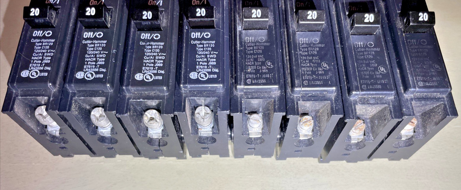 (8) New Eaton BR120 Thermal Magnetic Circuit Breaker, Lot of 8 ***FREE SHIPPING