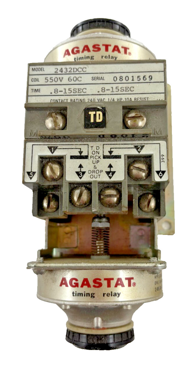 2432DCC: AGASTAT, TIMING RELAY .8 – 15 SECONDS
