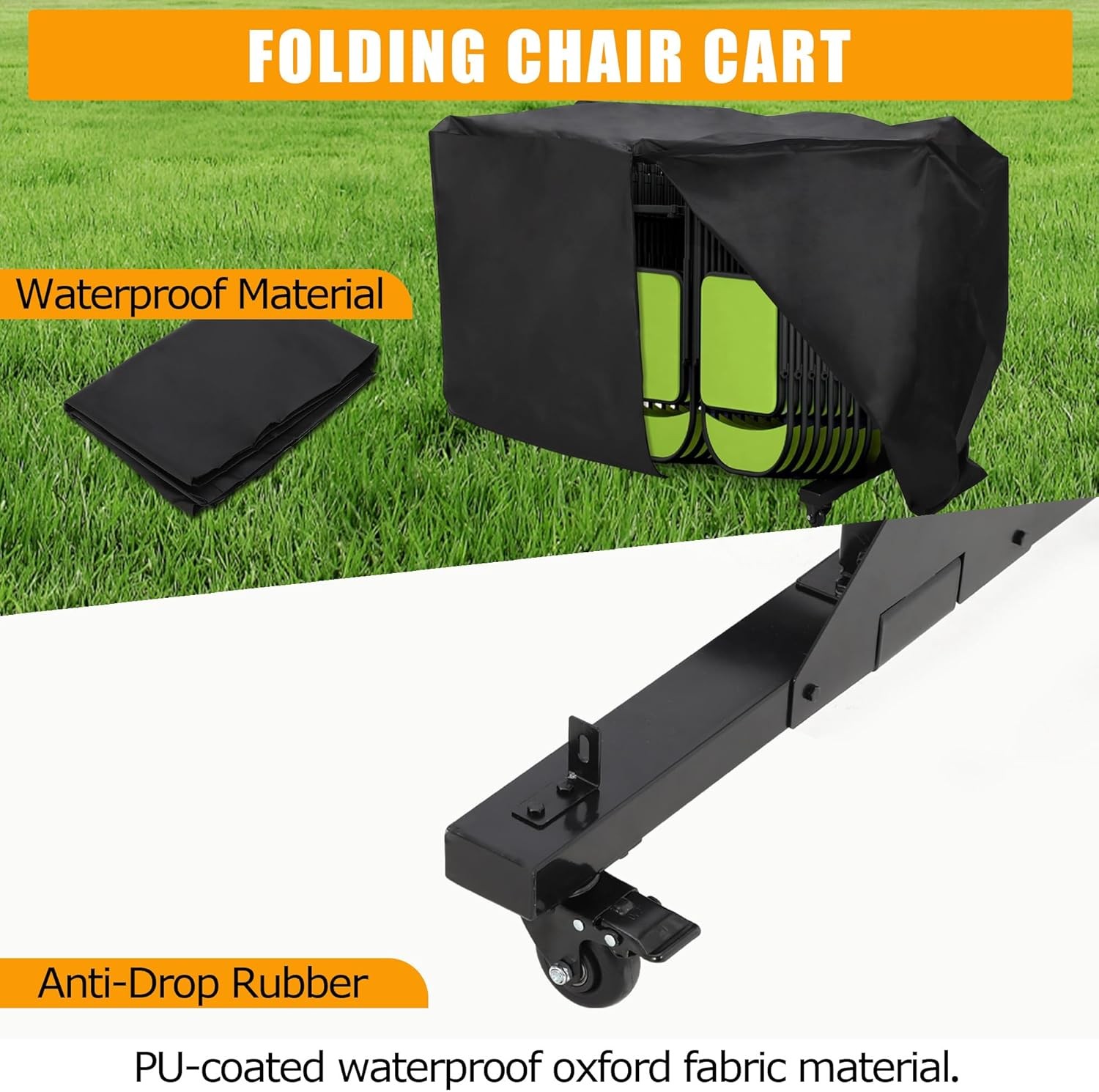Folding Chair Rack Cart for 42 Chairs or 12 Tables of 400 LBS with Wheels