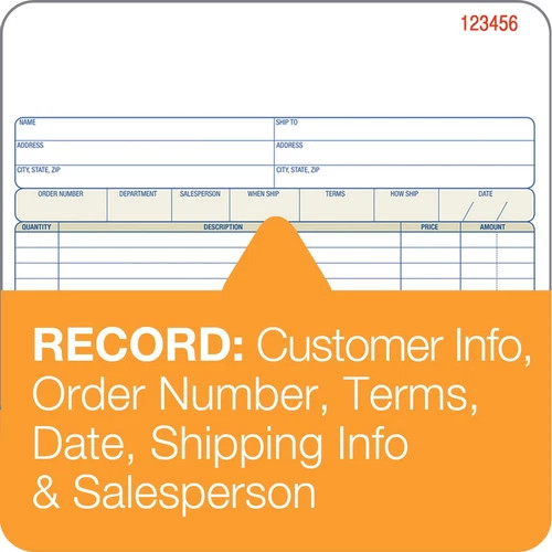 Adams Order Book, 2-Part, Carbonless, White/Canary, 8-3/8 x 10-11/16 Inches, 50