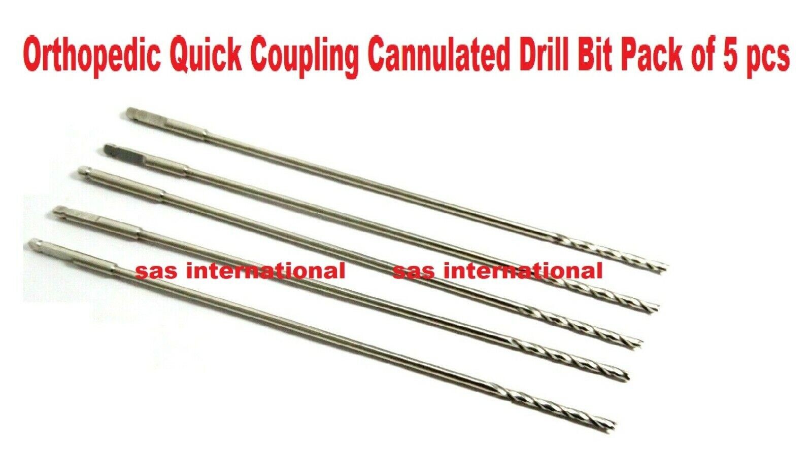 Orthopedic Quick Coupling Cannulated Drill Bit Pack of 5 pcs surgical