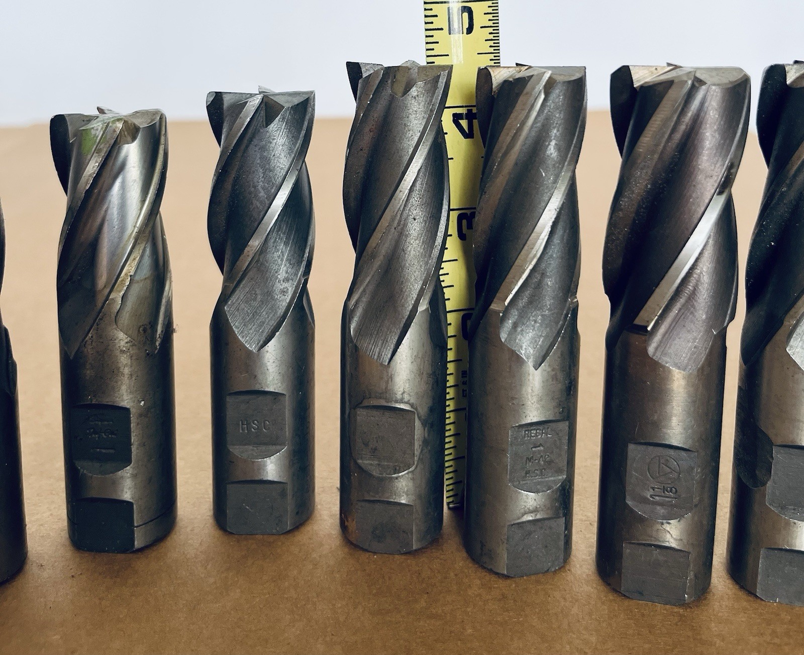 Lot of 9 Corner Radius End Mills 1” Diameter 4 Flute & One 1 1/8 Diameter