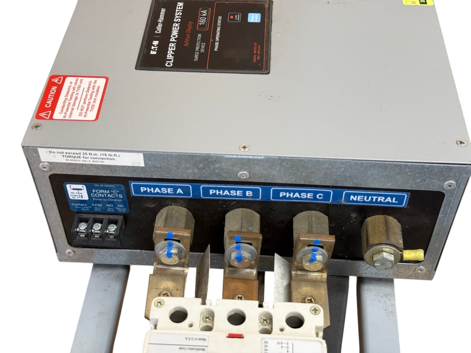 EATON CPS160208YAH 160KA 120/208V CLIPPER POWER SYSTEM SURGE PROTECTION DEVICE