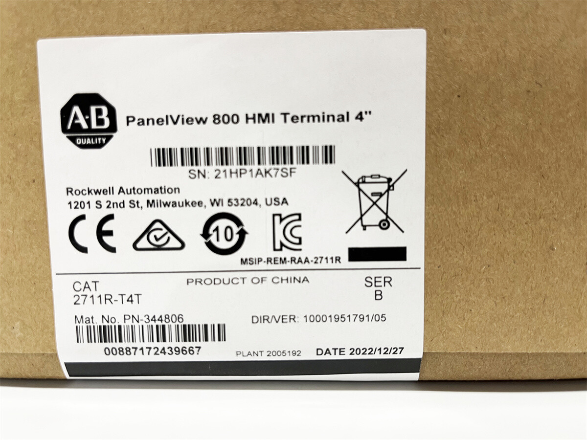 Allen-Bradley 2711R-T4T PanelView 800 HMI Terminal 4″ New Sealed 2711RT4T