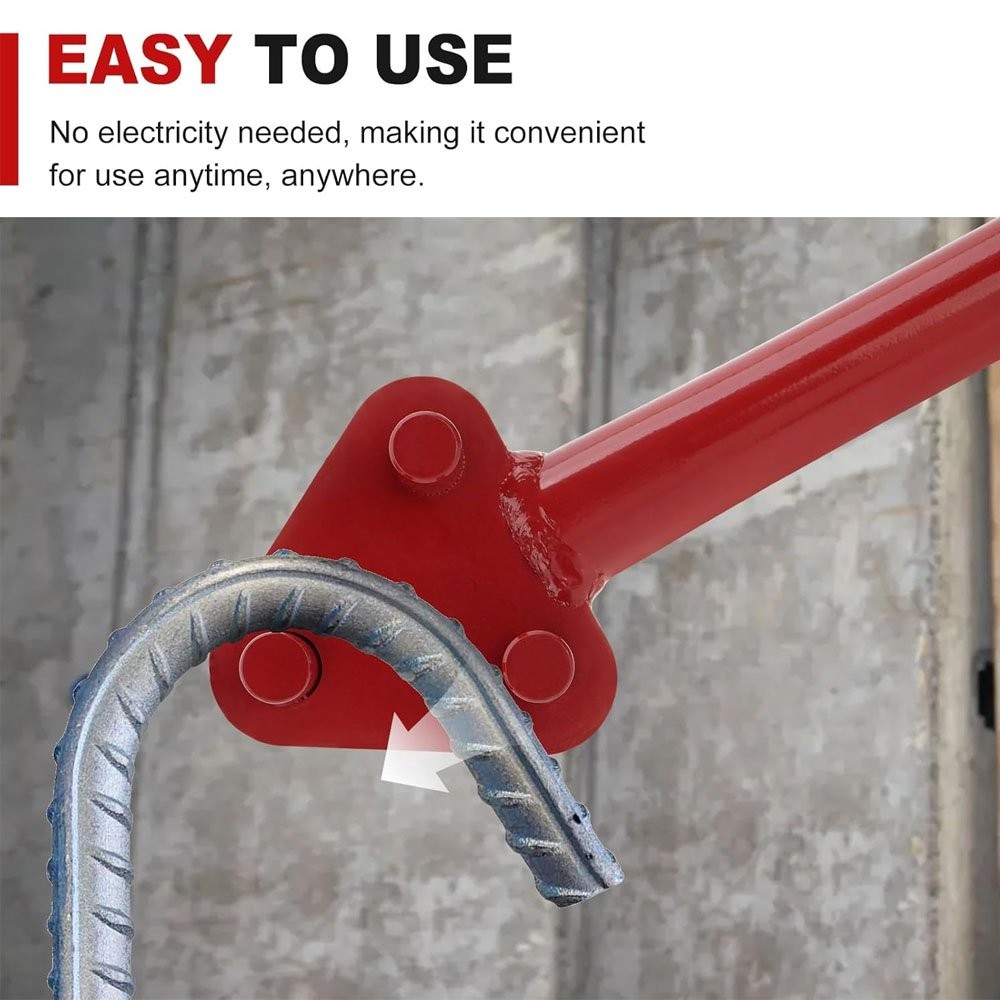 Manual Rebar Bender for 5/8 inch Rebar Flat Steel Rod Bending Tool Hand Operated