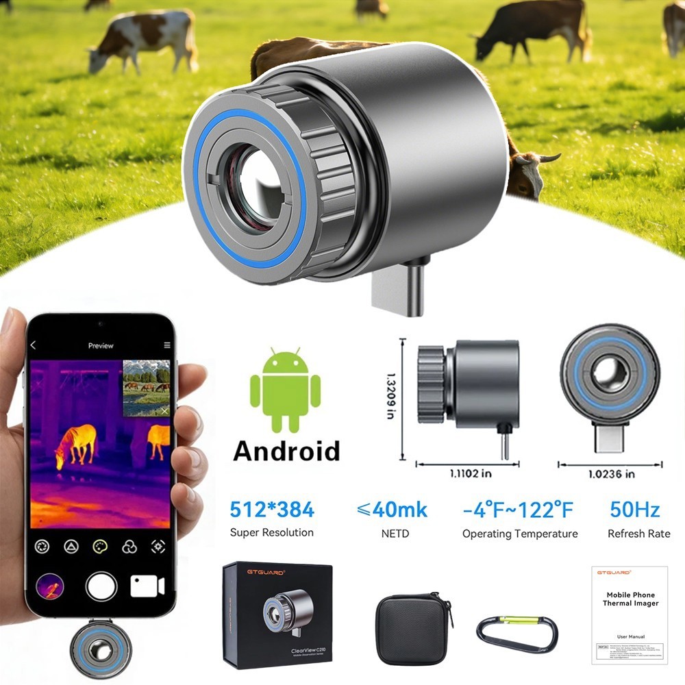 GTGUARD C210 Ai 512×384 Portable Thermal Camera Imager for Android Mobile Phone