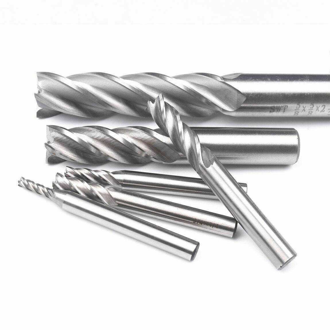 6pc HSS CNC 4 Flute Spiral Bit End Mill Cutter 1/8 3/16 1/4 5/16 5/8 1/2″ in US