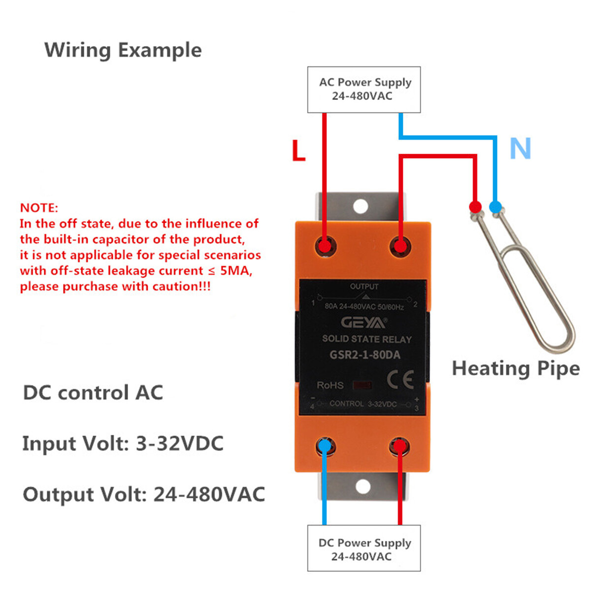 GEYA SSR-10/25/40A Solid State Relay DC-AC DC-DC AC-AC Single Phase&Heat Sink