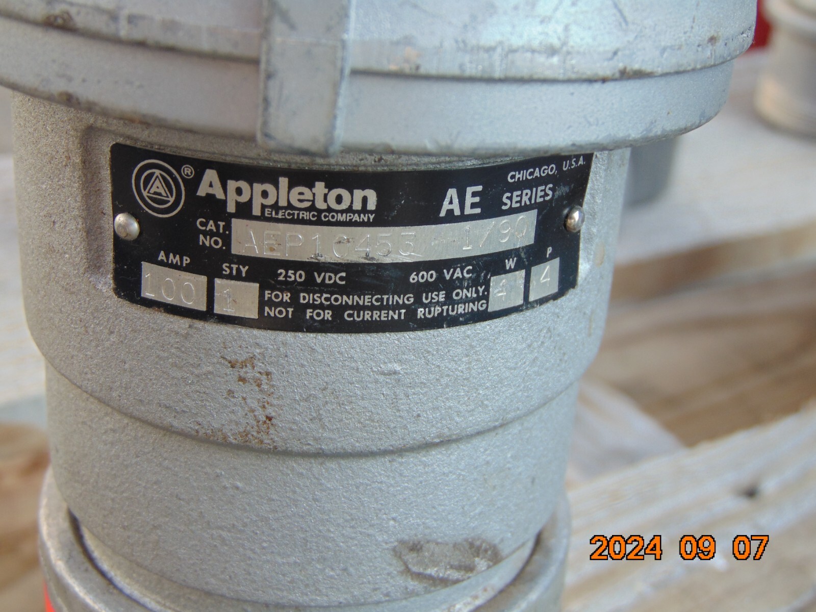 Appleton AEP10453 Clamping Ring Plug Weatherproof 100A 4W 4P PIN / SLEEVE