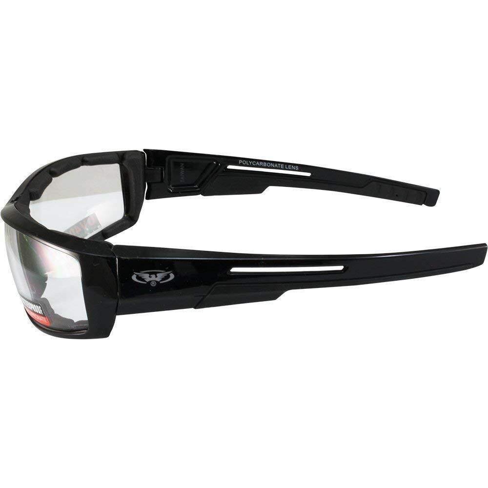 3 Global Vision Sly Motorcycle Glasses Black Frames 1 Clear Smoke 1 Yellow Lens