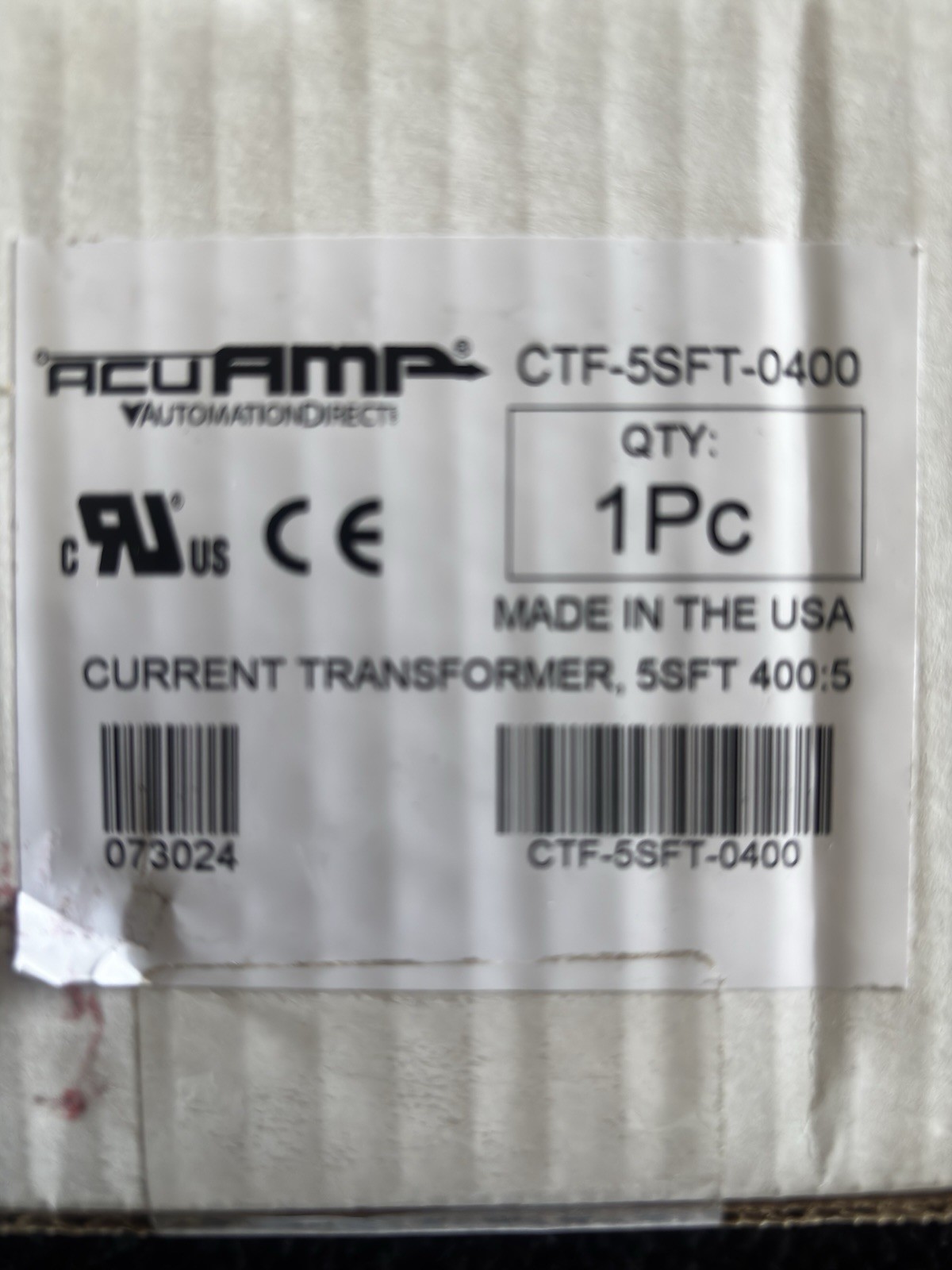 ACUAMP CTF-5 Current Transformer CTF-5SFT-0400 400:5A 600V AC 5VA