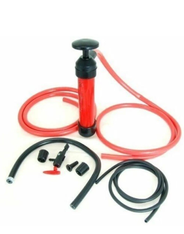 MANUAL SIPHON TRANSFER HAND PUMP KIT GAS DIESEL OIL KEROSENE WATER AIR TIRE