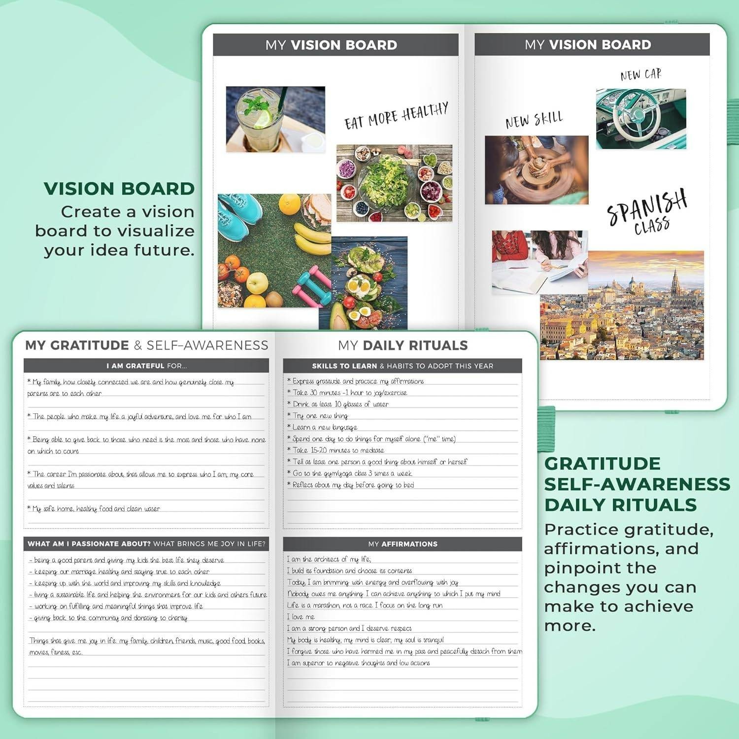 Clever Fox Planner Non Dated Weekly Planner Organizer Journal A5 (Emerald)