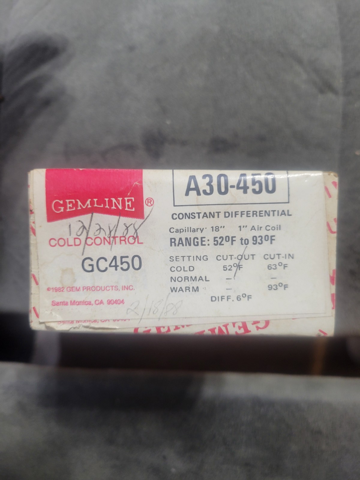 NEW Gemline A30-450 AC Control 34300-500d