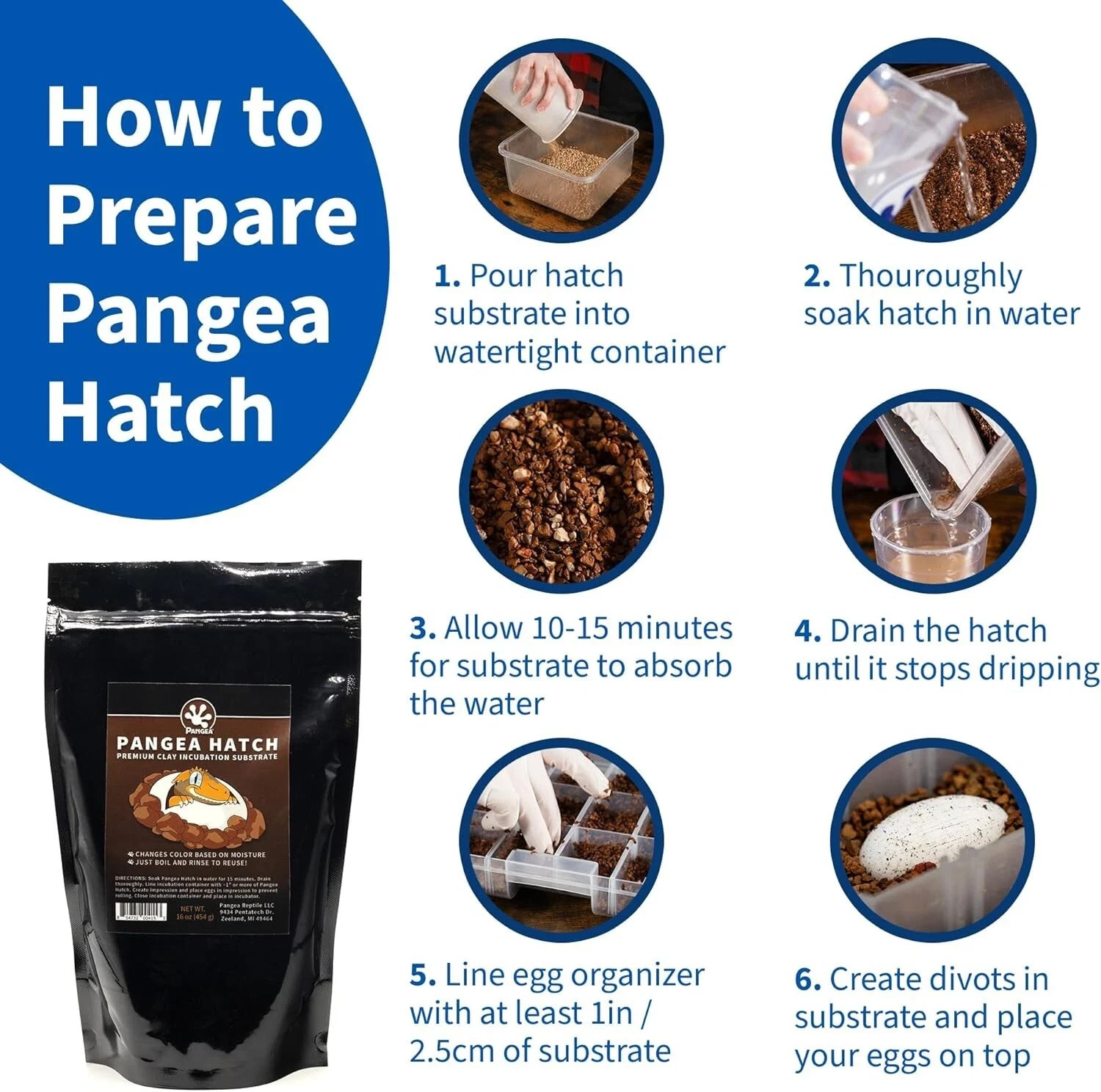 Pangea Hatch Premium Reptile Egg Incubation Substrate LARGE 64 OZ–1..81L 3 8LB