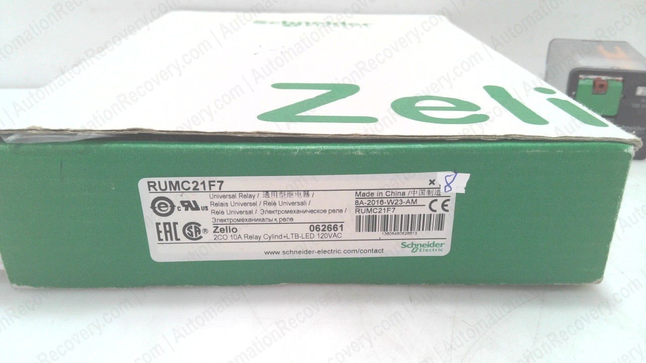 SCHNEIDER ELECTRIC RUMC21F7 BOX OF 8 HARMONY UNIVERSAL PLUG-IN RELAY, NE #350512