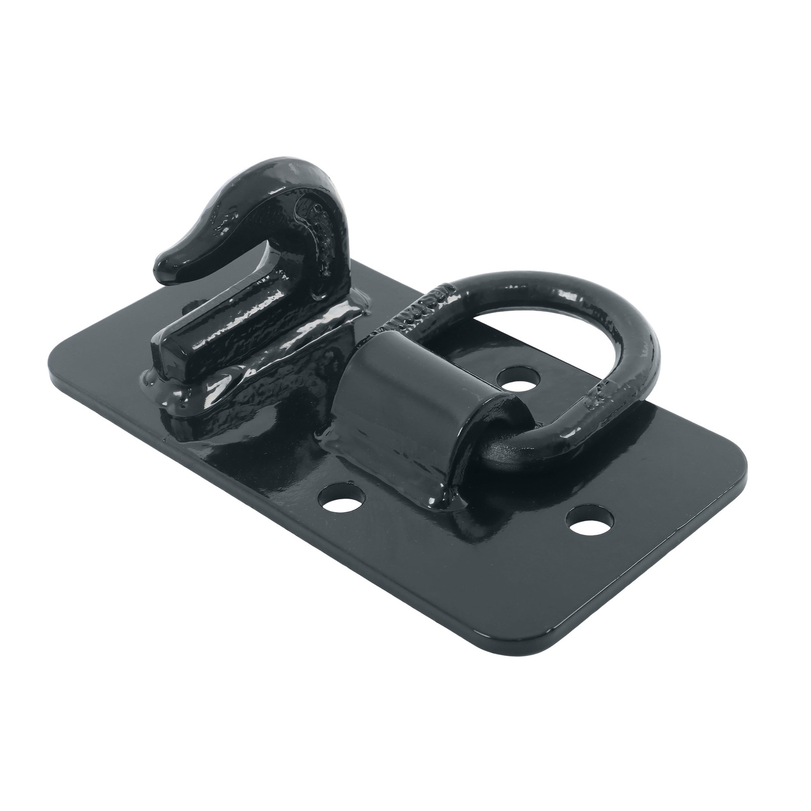 2 Pack Tractor Bucket Hooks with Tie down Ring, Grade 70 Forged Steel Black