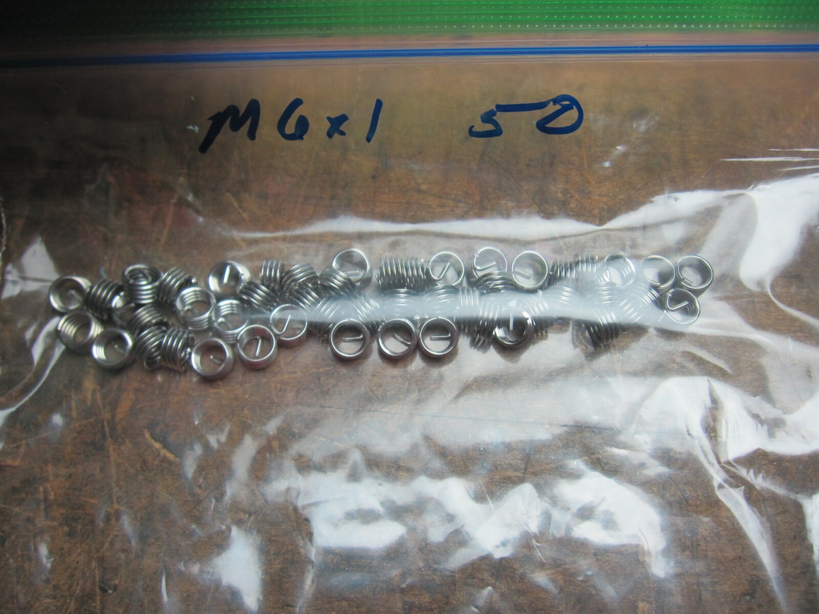 50 pieces Genuine Helicoil M6X1 stainless thread repair inserts (per 50 pack)