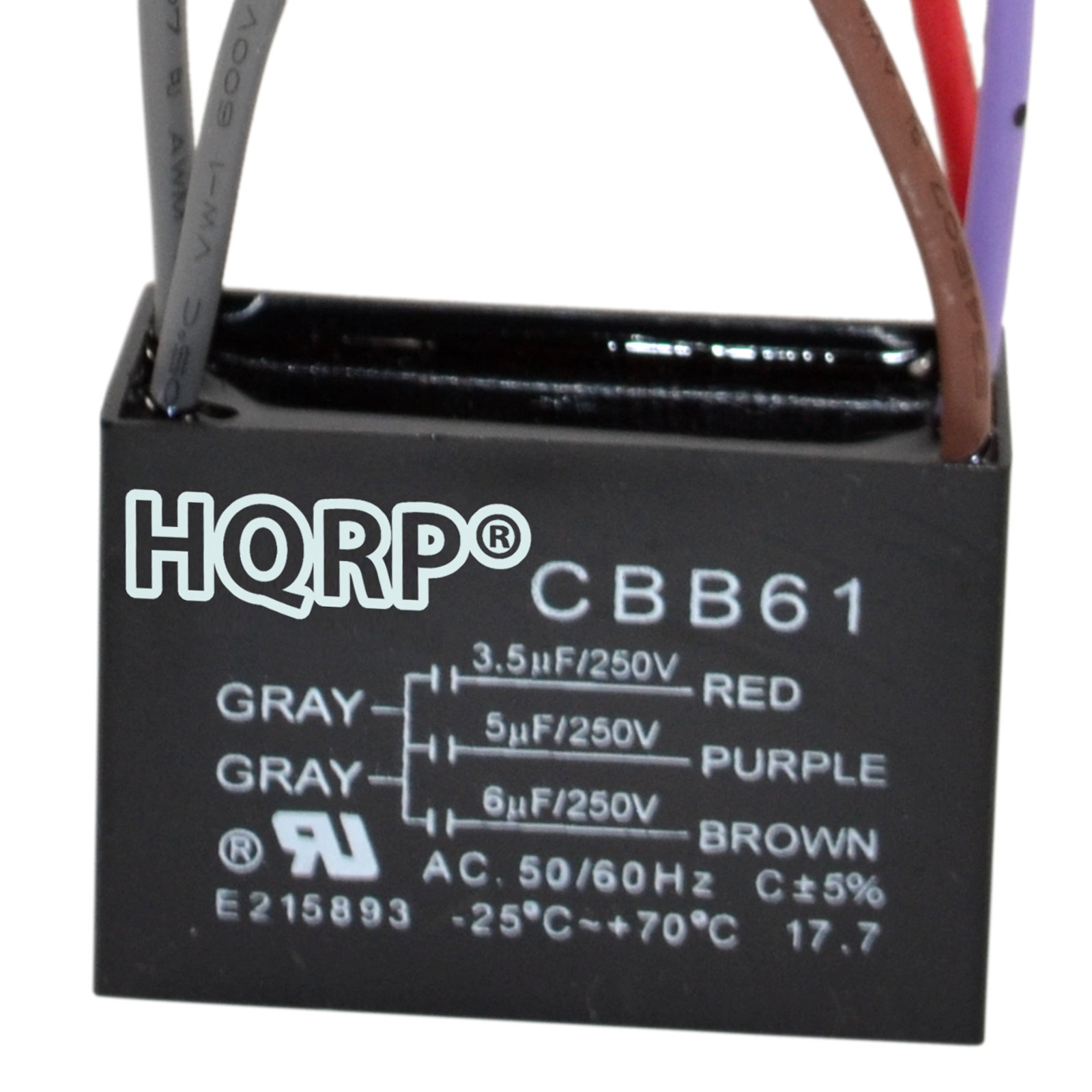 HQRP Motor Capacitor CBB61 3.5uf+5uf+6uf 5-Wire for Hampton Bay Ceiling Fans