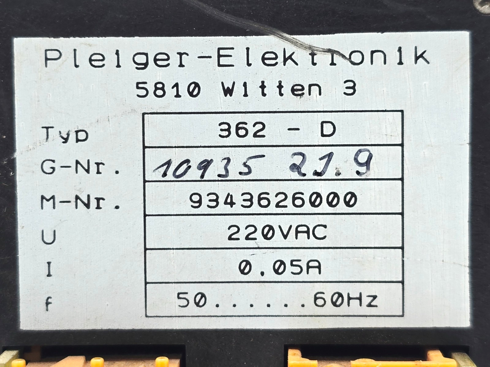 PLEIGER-ELEKTRONIK 5810 WITTEN 3 Controller 362-D