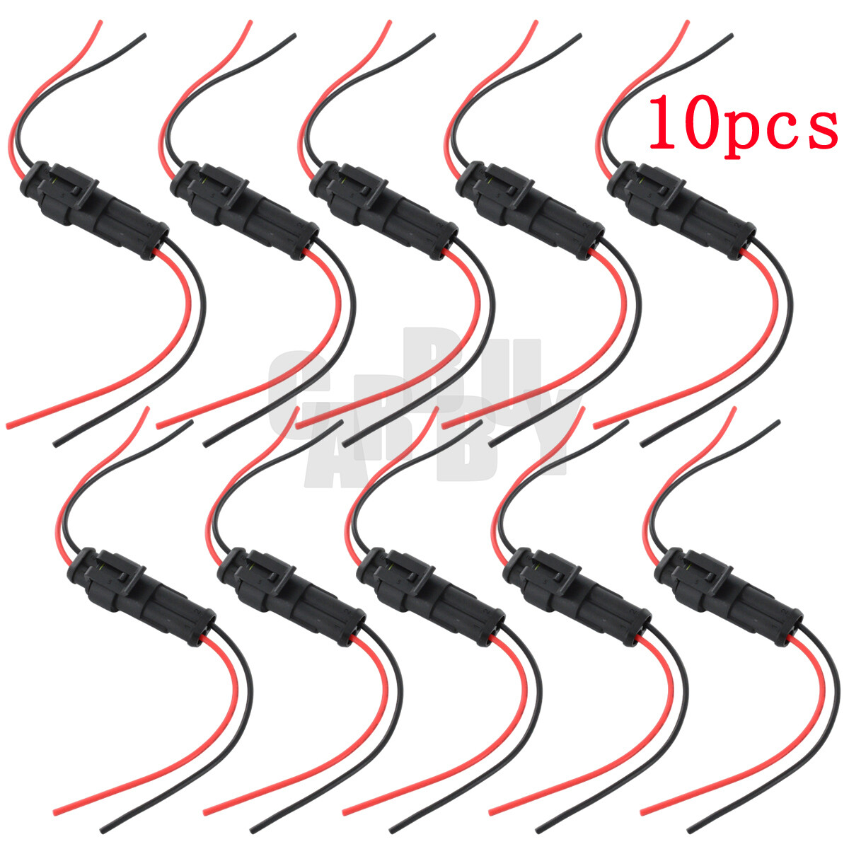 20PCS 2Pin Way Car Waterproof Male Female Electrical Connector Plug Wire Kit Set