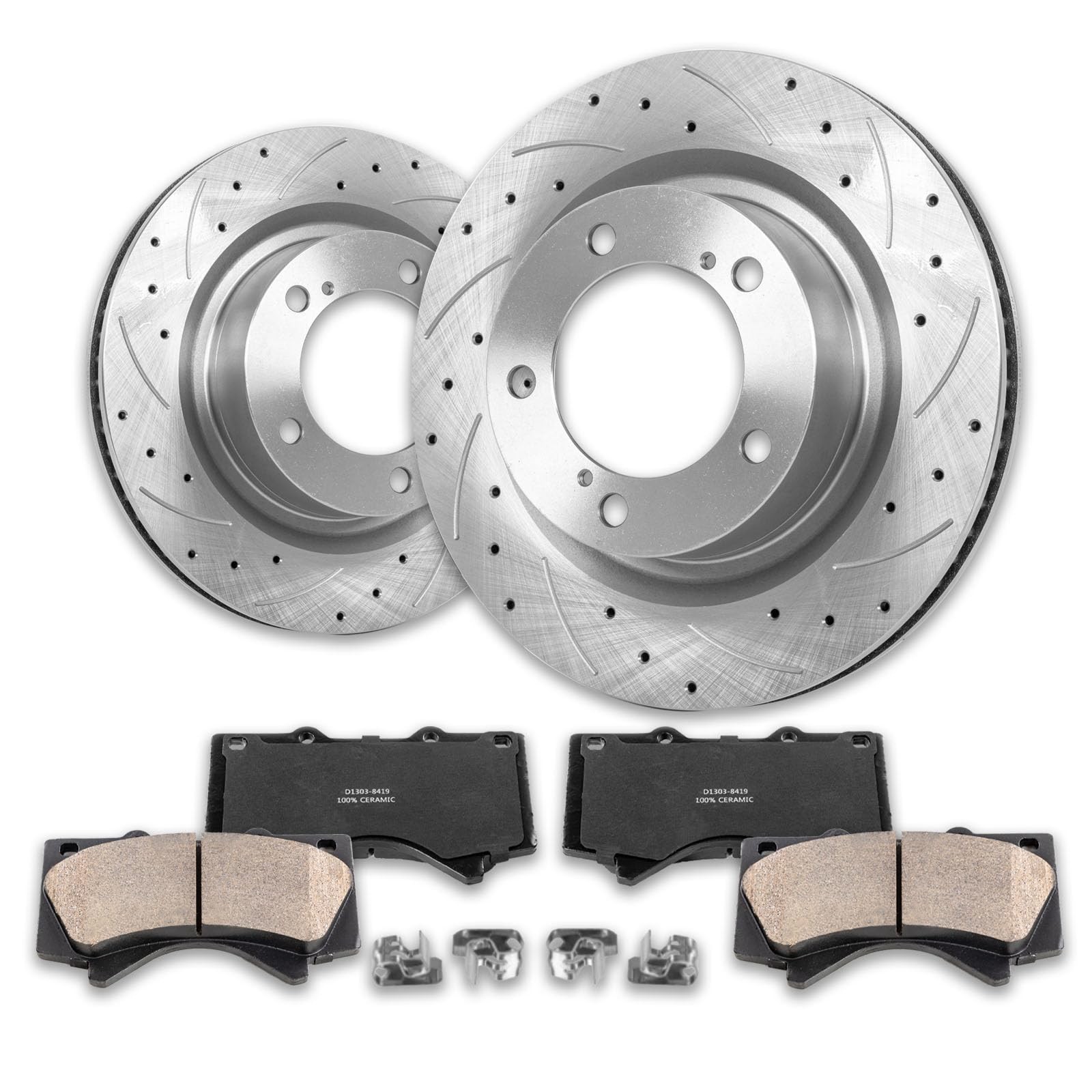13.89 Front Brake Rotors Ceramic Pads for Tundra Sequoia Land Cruiser LX570