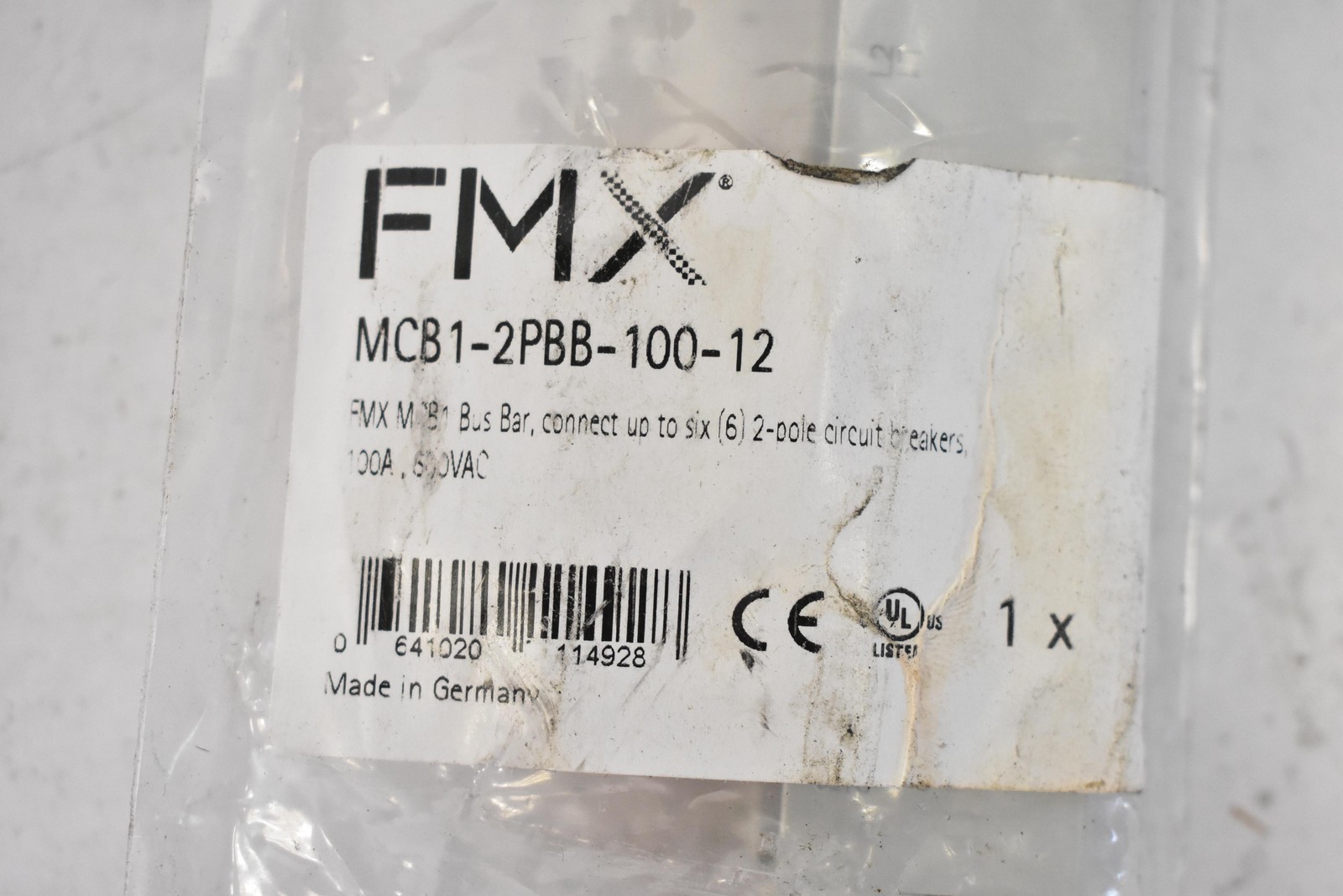 FMX MCB1-2PBB-100-12 Copper Bus Bar Connector 91-100A 601-650V Gray Germany