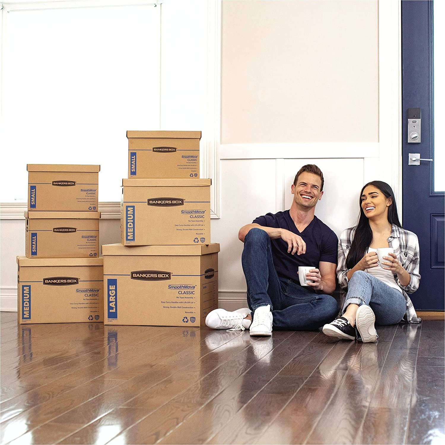 15-Pack Small Moving Boxes with Pre-Printed Labels – 16.5″x12.25″x12.67