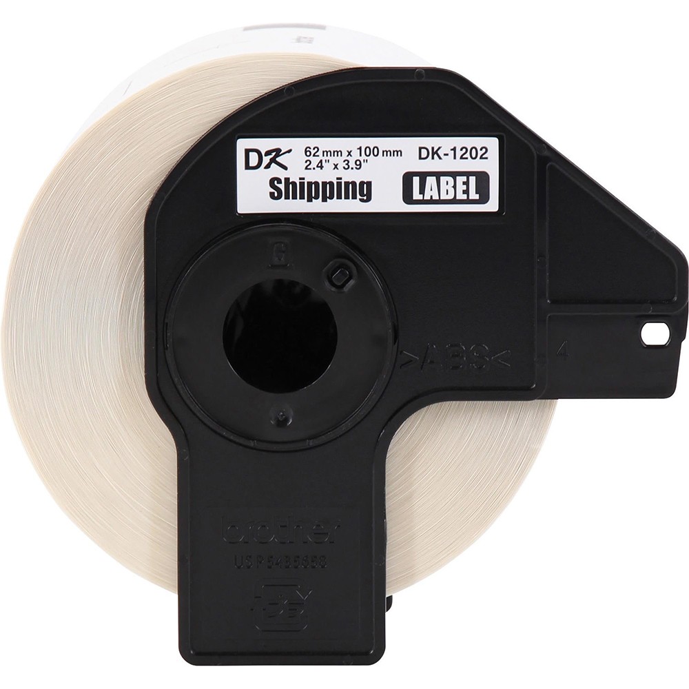 Brother DK1202 2.4 in x 3.9 in (62 mm x 100 mm) Shipping White Paper Labels (300