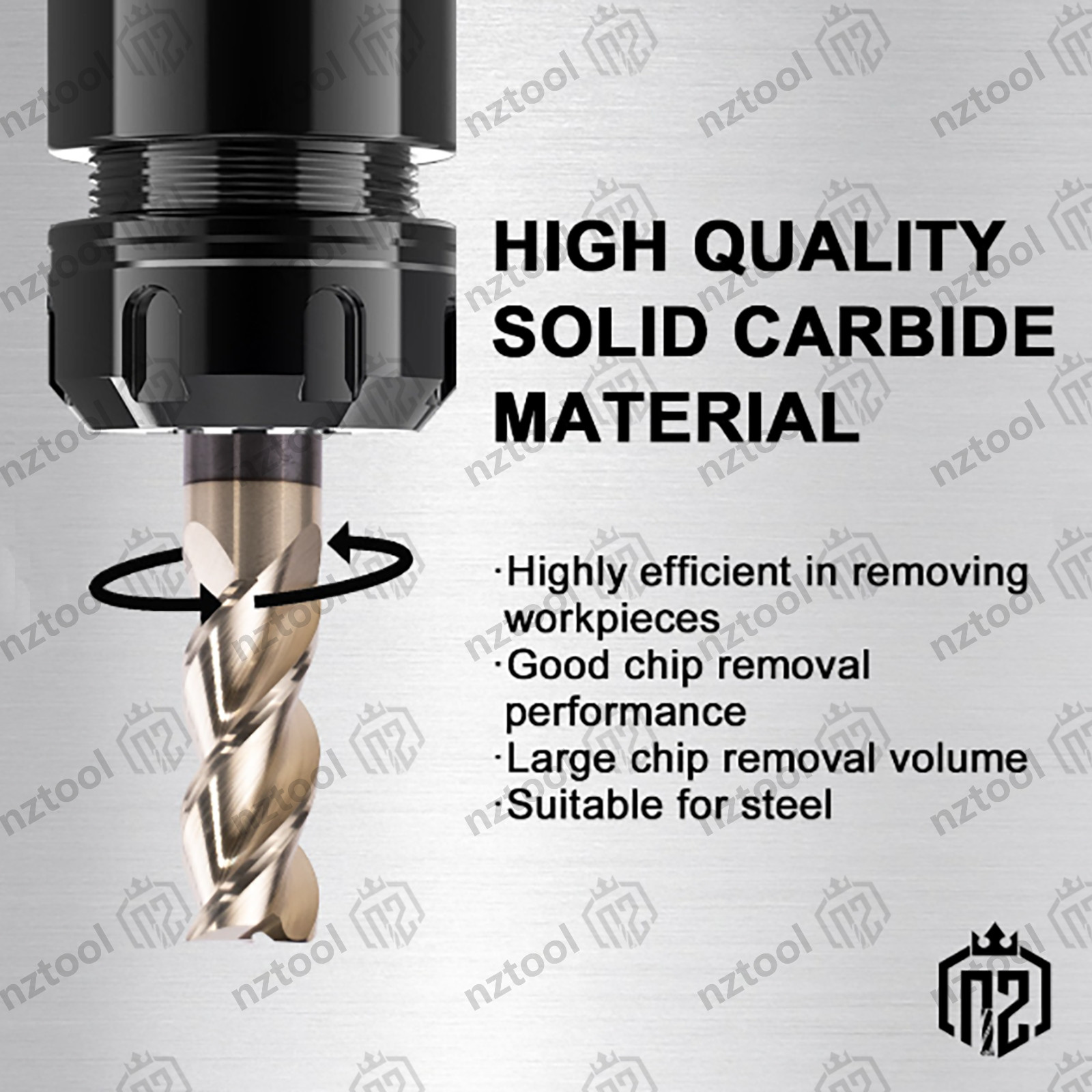 3 Flute 1/2″ Carbide End Mill – .030 Corner Radius Mill- ZRN Coated for Aluminum