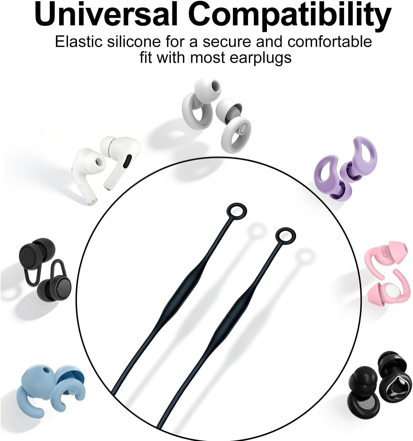 Magnetic Earplug Lanyard, Anti-Loss Earplug Cord Compatible with Loop Earplugs,