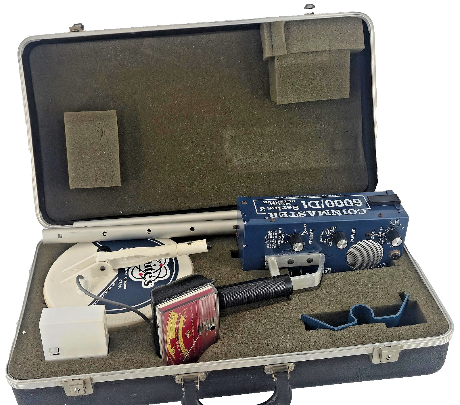 Vintage Whites Coinmaster 6000/Di Professional Series 3 Metal Detector w Case